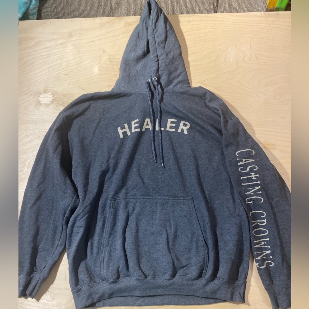 Gray Hoodie with Text Design on Port & Company Tag 2XL (PH) - Picture 5 of 13